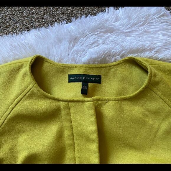 Harve Benard Lime Green Zip Front Blazer Dressy Jacket Size Large - Picture 3 of 10